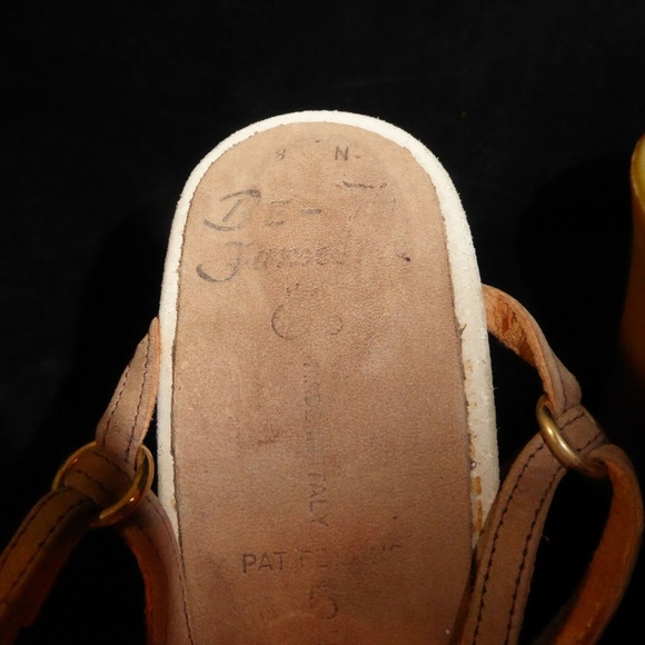 Vtg 70’s Be-Hi Famolare ITALY Wavy Wedge Sandals - Picture 9 of 13